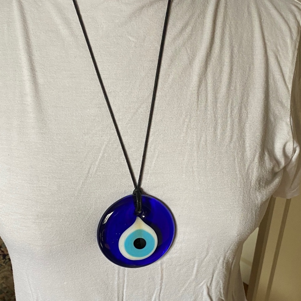 Vibrant Blue Evil Eye Pendant